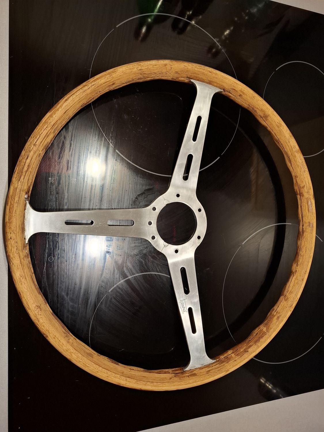 Sanded back to bare wood