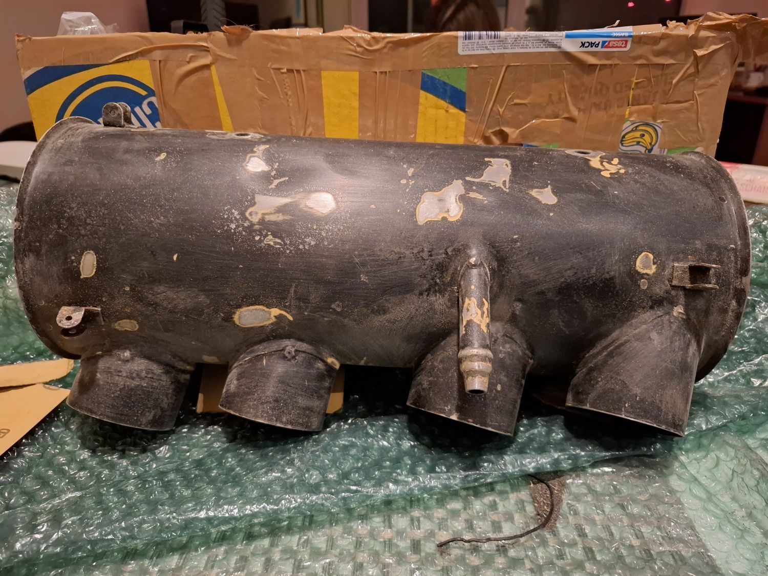 Chipped paint and rust spots