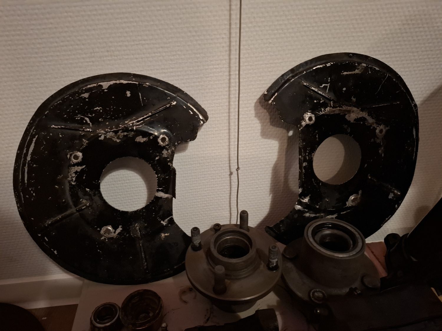 The previous owner's handmade aluminium shields