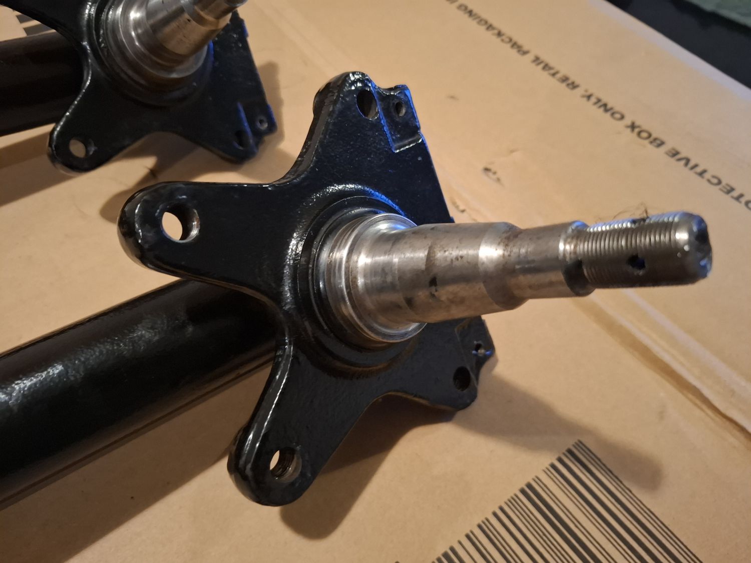 Powder-coated ti strut and stub axle