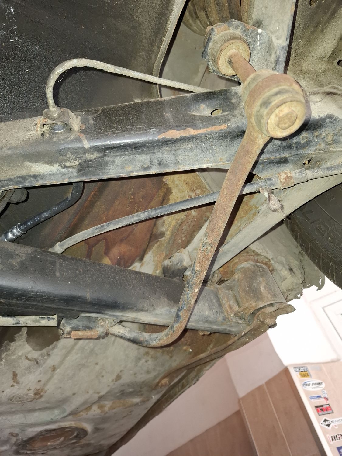 On the lift, front suspension
